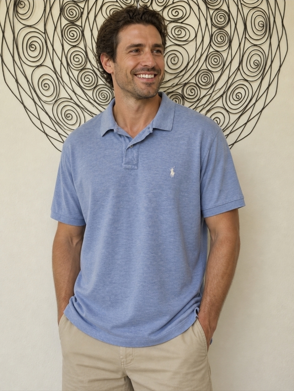 Polo Ralph Lauren XL Blue Heather Polo Shirt Classic Pony Logo Soft Casual Fit